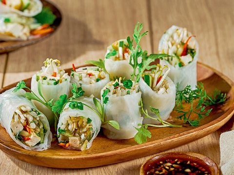 pho cuon cha chien Phở cuốn chả chiên