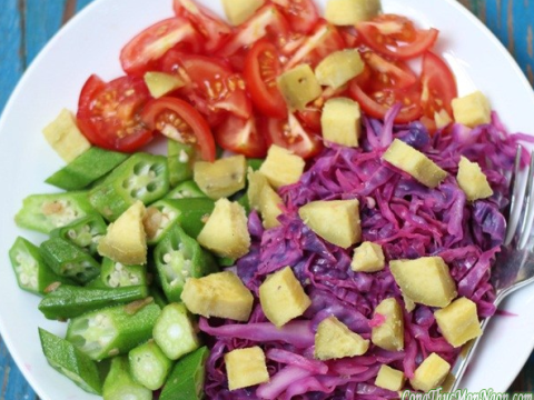 salad khoai lang bap cai tim tuoi ngon mat lanh Salad khoai lang bắp cải tím tươi ngon, mát lành