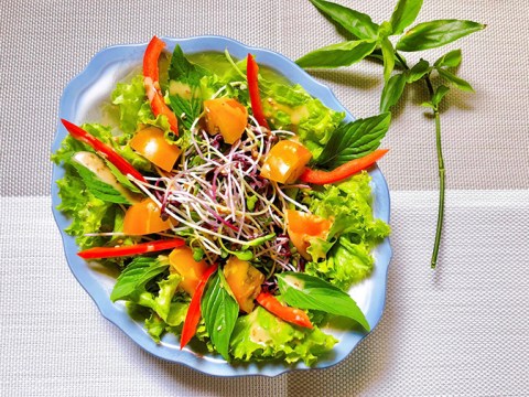 salad rau mam sot me rang tu lam Salad rau mầm sốt mè rang tự làm