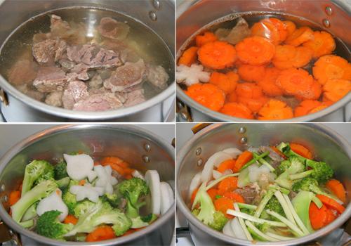 Soup gân bò hầm rau củ thanh ngọt