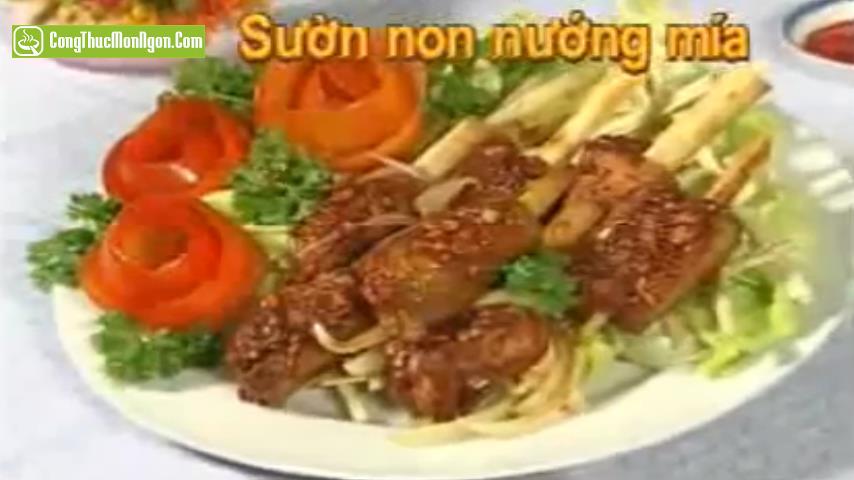 Sườn non nướng mía (video hướng dẫn)