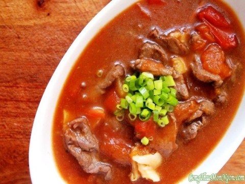 thit bo sot ca chua la mieng ngon com Thịt bò sốt cà chua lạ miệng, ngon cơm