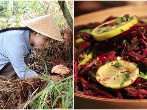 thon nu huong dan lam thit bo gac bep vua trong vua choi trong hai ngay Thôn nữ hướng dẫn làm thịt bò gác bếp 'vừa trông vừa chơi' trong hai ngày