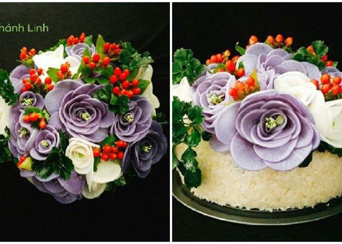 Vợ đảm "trồng hoa" trên mâm cơm khiến chồng mê con thích, nghìn chị em ủng hộ