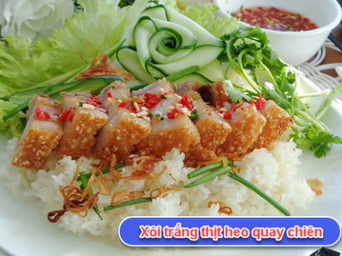 xoi trang thit heo quay nhin la muon an ngay Xôi trắng thịt heo quay nhìn là muốn ăn ngay