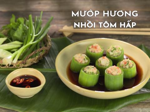 Cach lam mon Muop huong nhoi tom hap Mướp hương nhồi tôm hấp