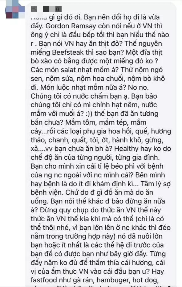 Chê đồ ăn Việt bị độn tinh bột và nêm quá nhiều gia vị, cô gái khiến cộng đồng mạng tranh cãi dữ dội: 