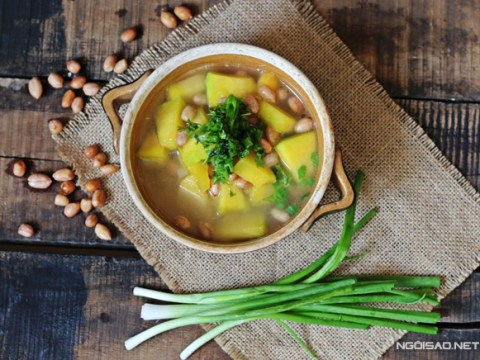 canh bi do dau phong Canh bí đỏ đậu phộng detox