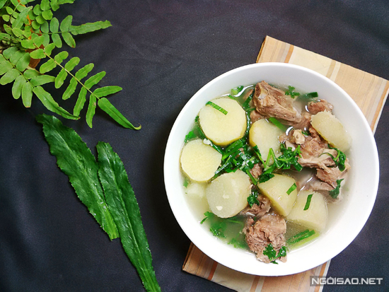 Ngọt ấm món canh củ từ nấu sườn ngày gió lạnh