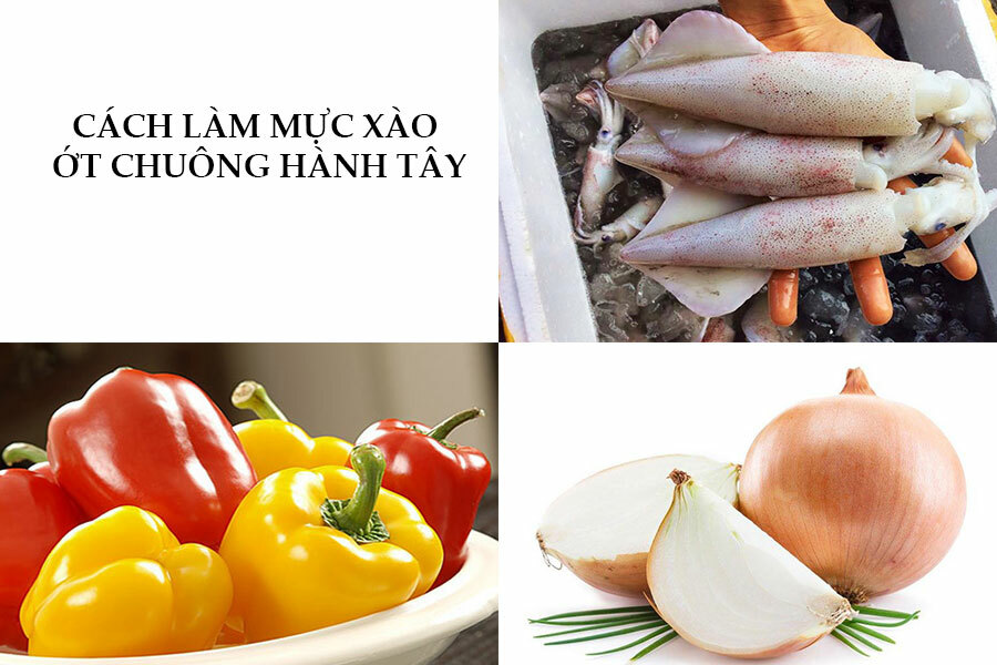 Cách làm mực xào ớt chuông hành tây, cần tây ngon xuất sắc