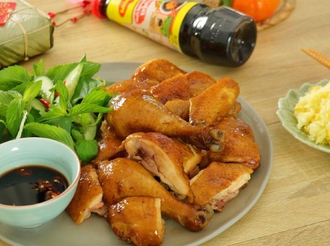 ga hap nuoc tuong Gà hấp nước tương