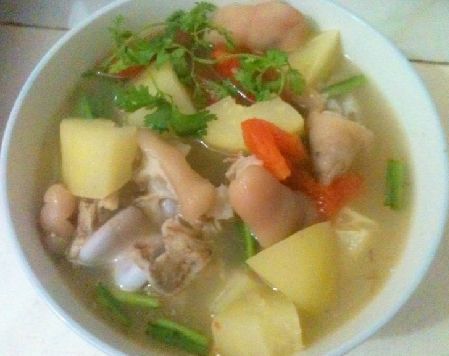 canh du du xanh ham mong gio Canh đu đủ xanh hầm móng giò