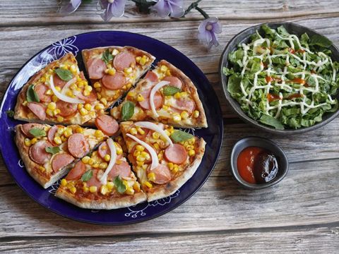 cach lam pizza khong can lo nuong Cách làm pizza không cần lò nướng