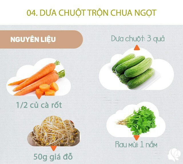 Hôm nay nấu gì: Bữa chiều đơn giản nhưng cân bằng hương vị, món phụ thanh mát làm cả nhà ai cũng thích