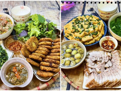 me dam khoe com nha 4 nguoi day ap mon ban be khap dat nuoc cu ra ha 1 Mẹ đảm khoe cơm nhà 4 người đầy ắp món, bạn bè khắp đất nước cứ ra Hà Nội lại thèm cơm chị nấu