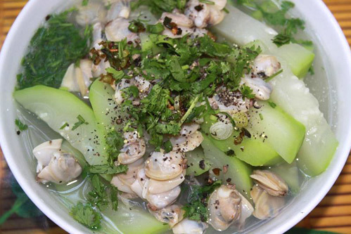 Canh ngao nấu bầu