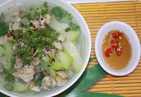 canh ngao nau bau Canh ngao nấu bầu