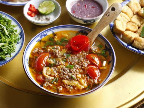 canh rieu dau ran kieu ha noi Canh riêu, đậu rán kiểu Hà Nội xưa